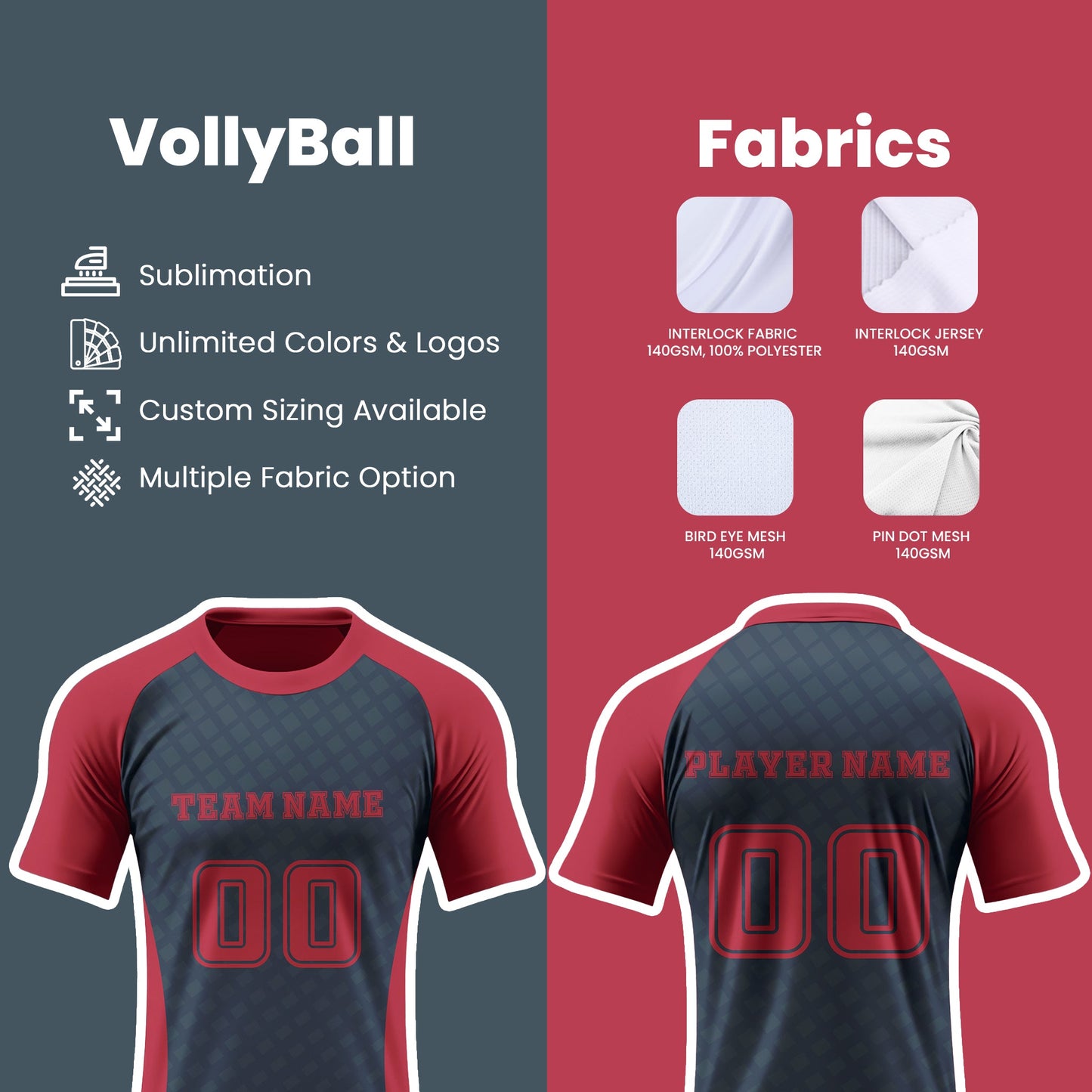 Custom Volleyball Uniform – Hex Web Design – Personalized Teamwear