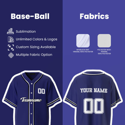 Custom Baseball Jersey - Pinstripe Design - Personalized Jersey
