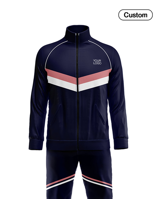 Custom Tracksuit – Contrast Panel Stripe – Personalized Fitness Set