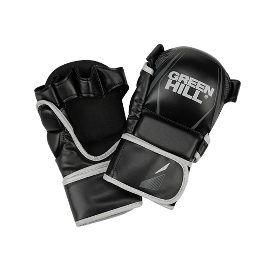 MMA Gloves Gray - HYBRID - IMMAF Approved Faux Leather Fight Gloves
