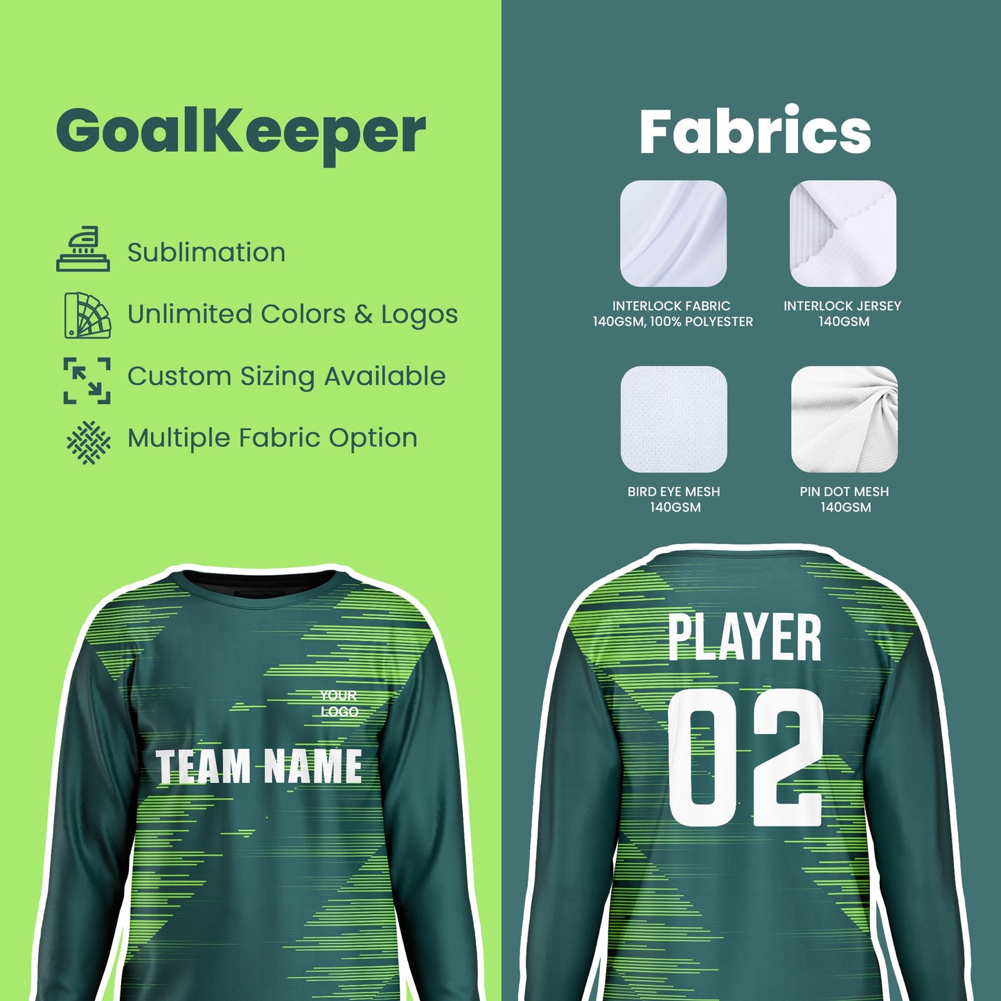 Custom Soccer Goalkeeper Uniform - Pattern Design - Personalized