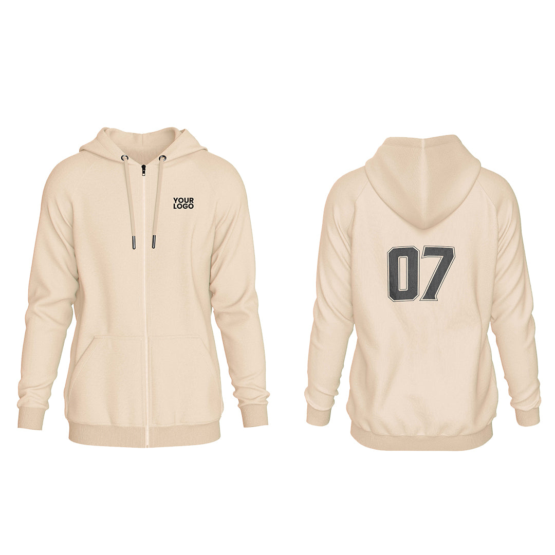 Custom Zipper Hoodie - Solid Color - Personalized Hoodie
