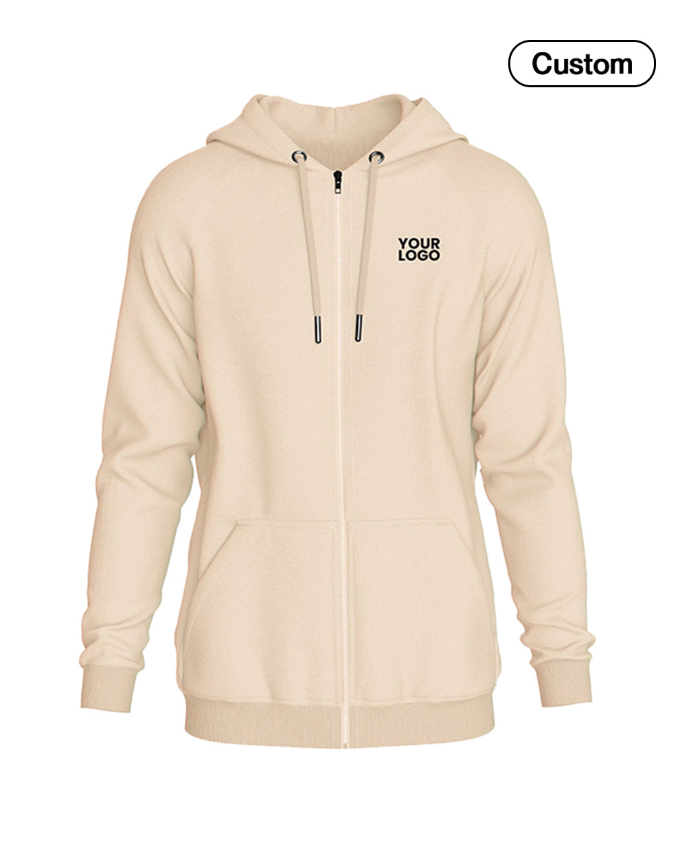 Custom Zipper Hoodie - Solid Color - Personalized Hoodie