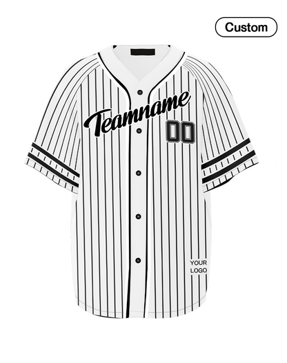Custom Baseball Jersey - Pinstripe Design - Personalized Top