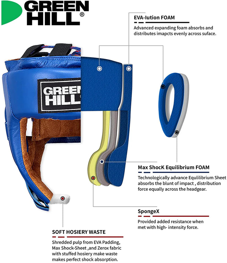 FIVE STAR Head Guard – FIAS-Approved H.Q Leather, Velcro Closure, Amateur Boxing
