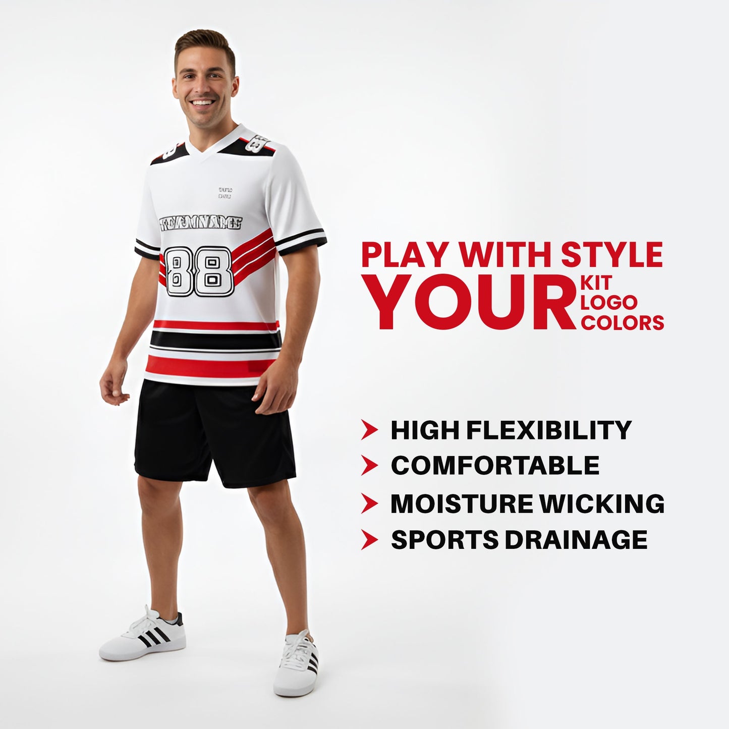 Custom American Football Jersey - White Trim - Personalized Top