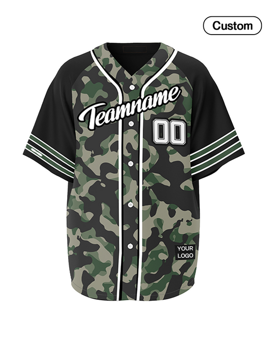 Custom Baseball Jersey – Camo Design – Personalized Jersey