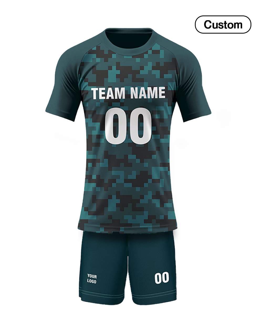 Custom Volleyball Uniform - Geometric Camo - Personalized Kit