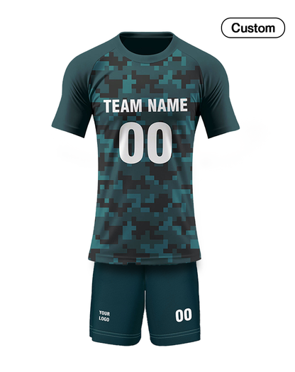 Custom Volleyball Uniform - Geometric Camo - Personalized Kit