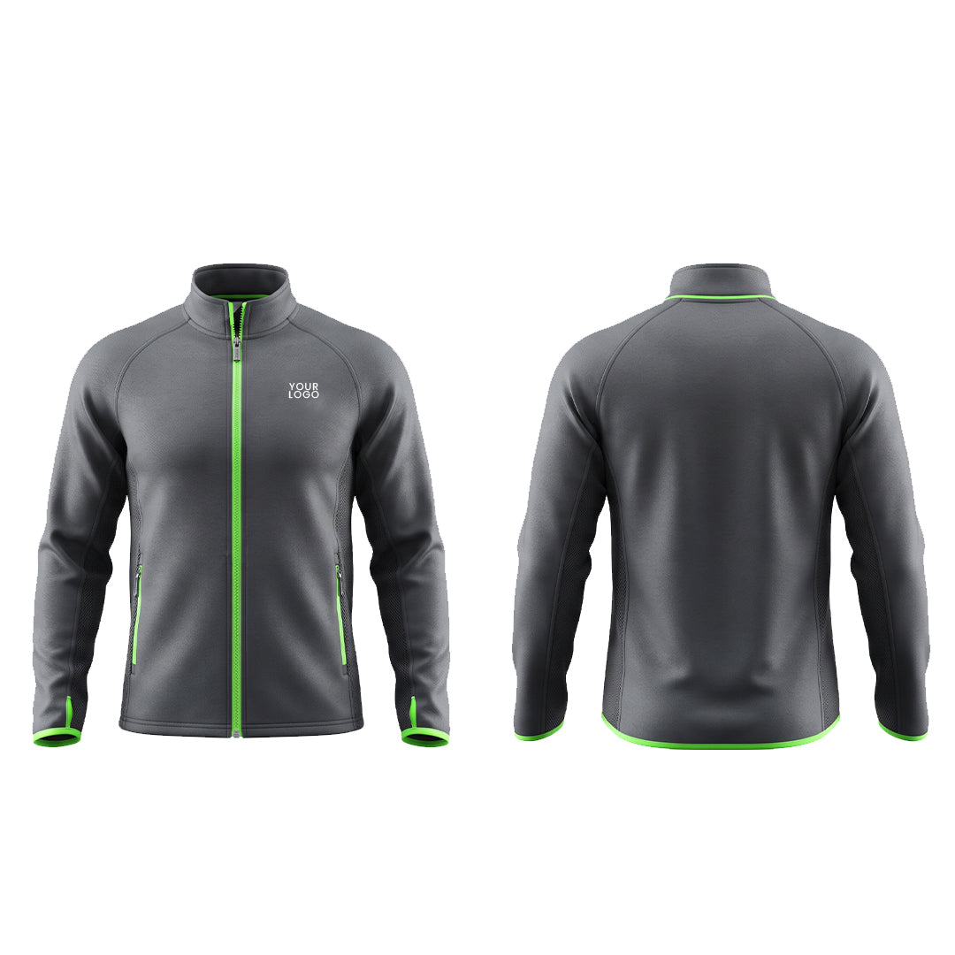 Custom Zip-Up Jacket - Solid Trim Raglan - Personalized Zipper