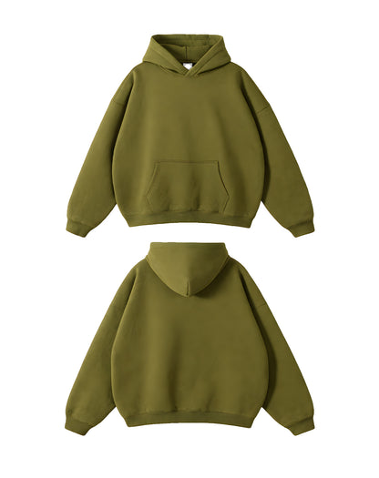 Custom Men Oversized Hoodie - Solid Color Personalized Pullover