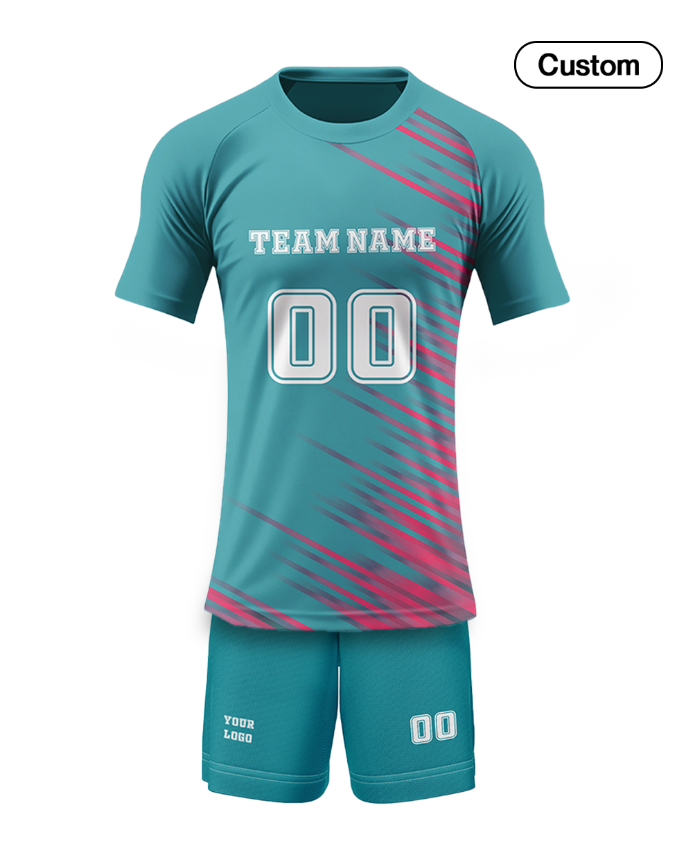 Custom Volleyball Uniform - Abstract Stripe Design - Personalized Kit