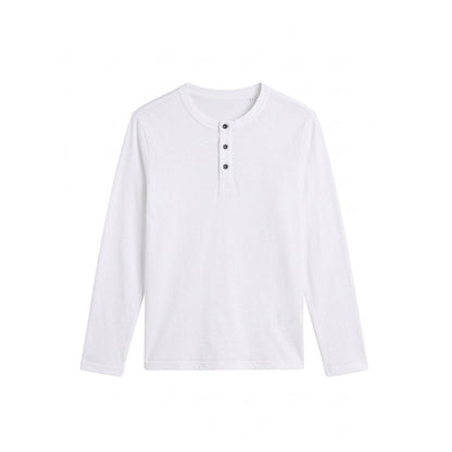 Custom Men Henley Full Sleeves - Solid Color Personalized Top