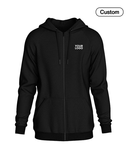 Custom Zipper Hoodie - Solid Design - Personalized Zip-Up