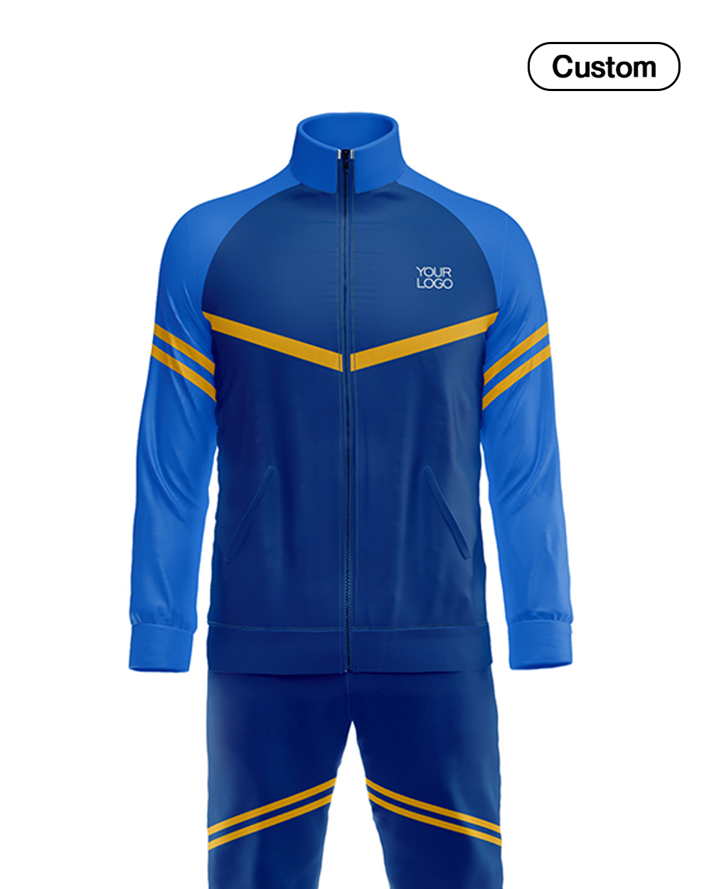 Custom Tracksuit – Contrast Stripe Design – Personalized Training Set