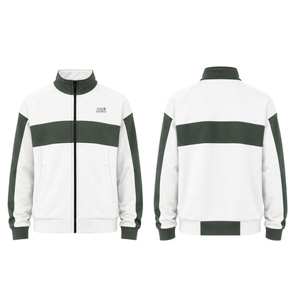 Custom Zip-Up Jacket - Contrast Chest Panel - Personalized Top
