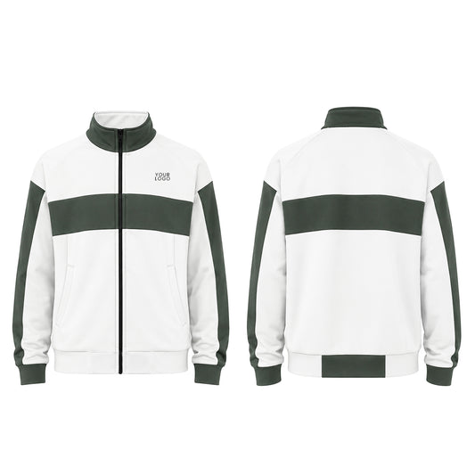 Custom Zip-Up Jacket - Contrast Chest Panel - Personalized Top