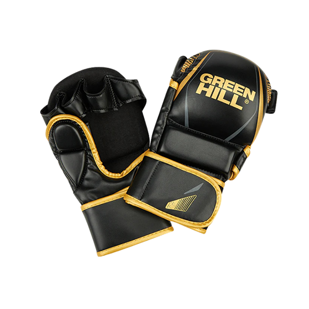 MMA Gloves - HYBRID GOLDEN - IMMAF Approved Faux Leather Fight Gloves