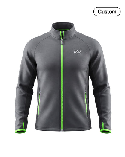 Custom Zip-Up Jacket - Solid Trim Raglan - Personalized Zipper