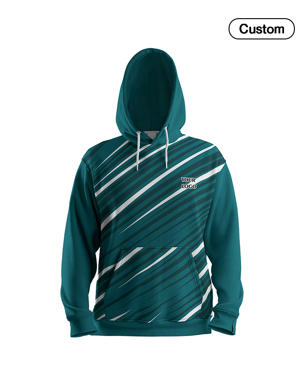 Custom Hoodie – Stripe Design – Personalized Pullover