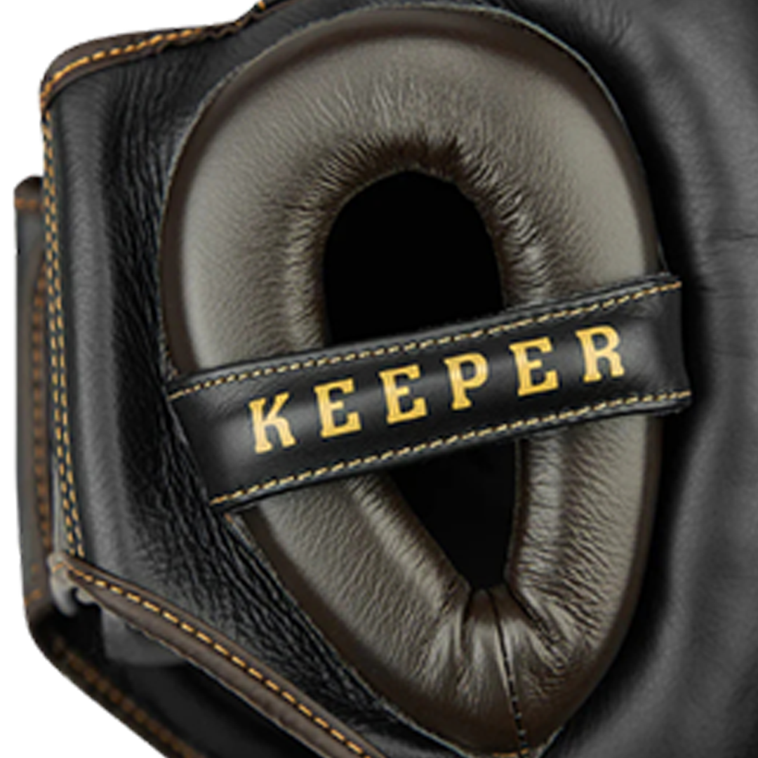 Boxing Head Gear - KEEPER - Black Brown