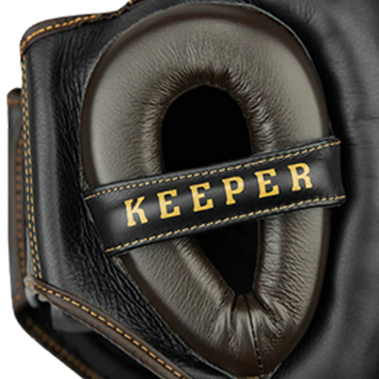 Boxing Head Gear - KEEPER - Black Brown
