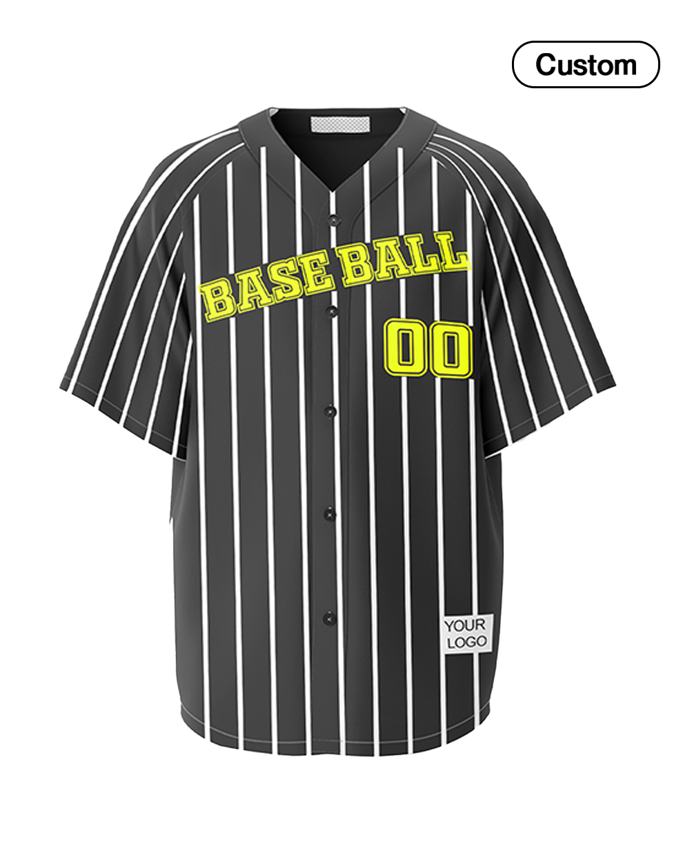 Custom Baseball Jersey - Pinstripe Design - Personalized Jersey