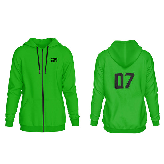 Custom Zipper Hoodie - Solid Design - Personalized Wear