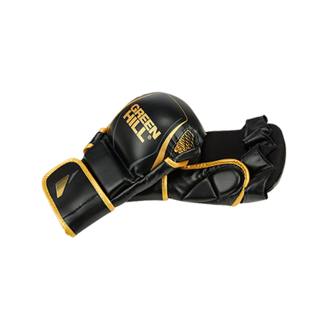 MMA Gloves - HYBRID GOLDEN - IMMAF Approved Faux Leather Fight Gloves