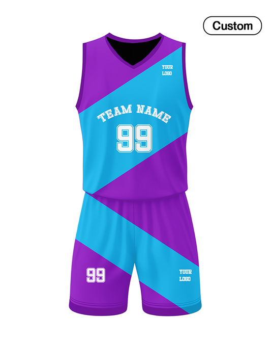 Custom Basketball Uniform – Two-Tone Vector Panel – Personalized Kit