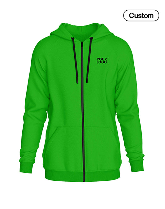 Custom Zipper Hoodie - Solid Design - Personalized Wear