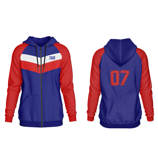 Custom Zipper Hoodie - Raglan Chevron Vector - Personalized Top