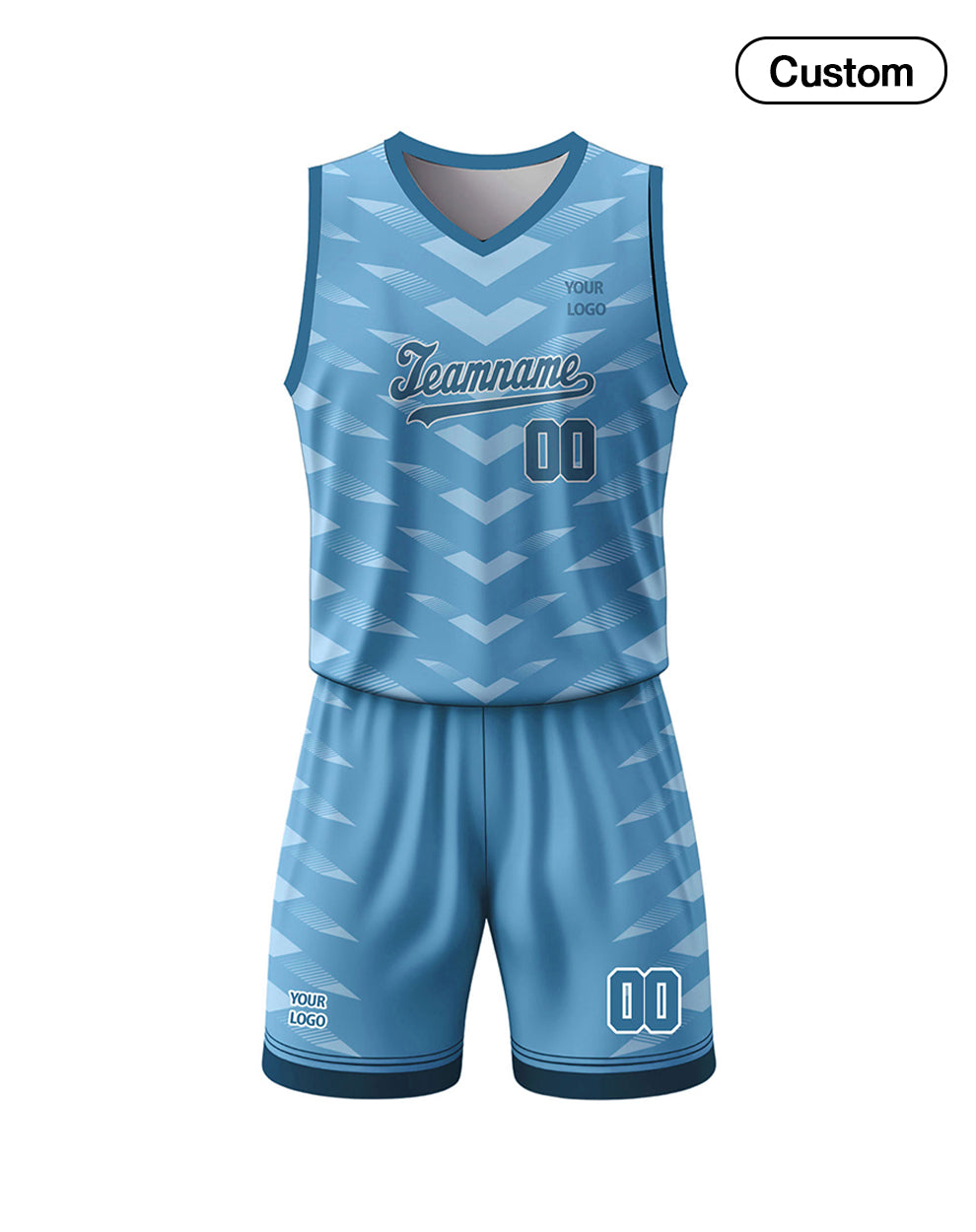 Custom Basketball Uniform -  Chevron Pattern - Personalized Kit