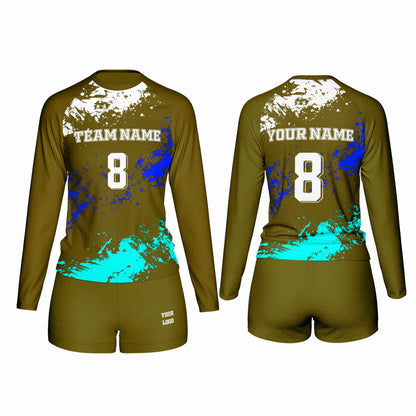 Custom Volleyball Uniform - Splatter Design - Personalized Kit