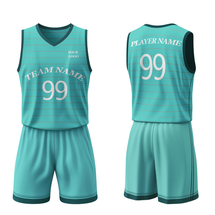 Basketball Uniforms – Horizontal Custom Logos & Team Colors