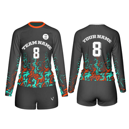 Custom Volleyball Uniform - Swirl Design - Personalized Kit