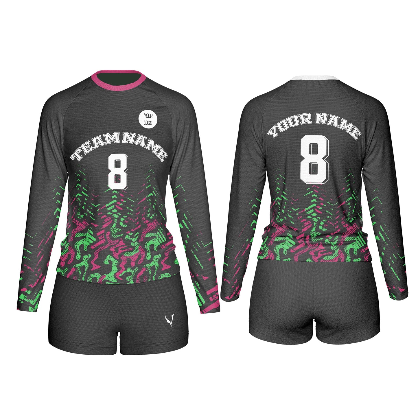 Custom Volleyball Uniform - Swirl Design - Personalized Kit
