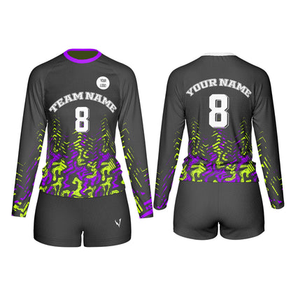 Custom Volleyball Uniform - Swirl Design - Personalized Kit