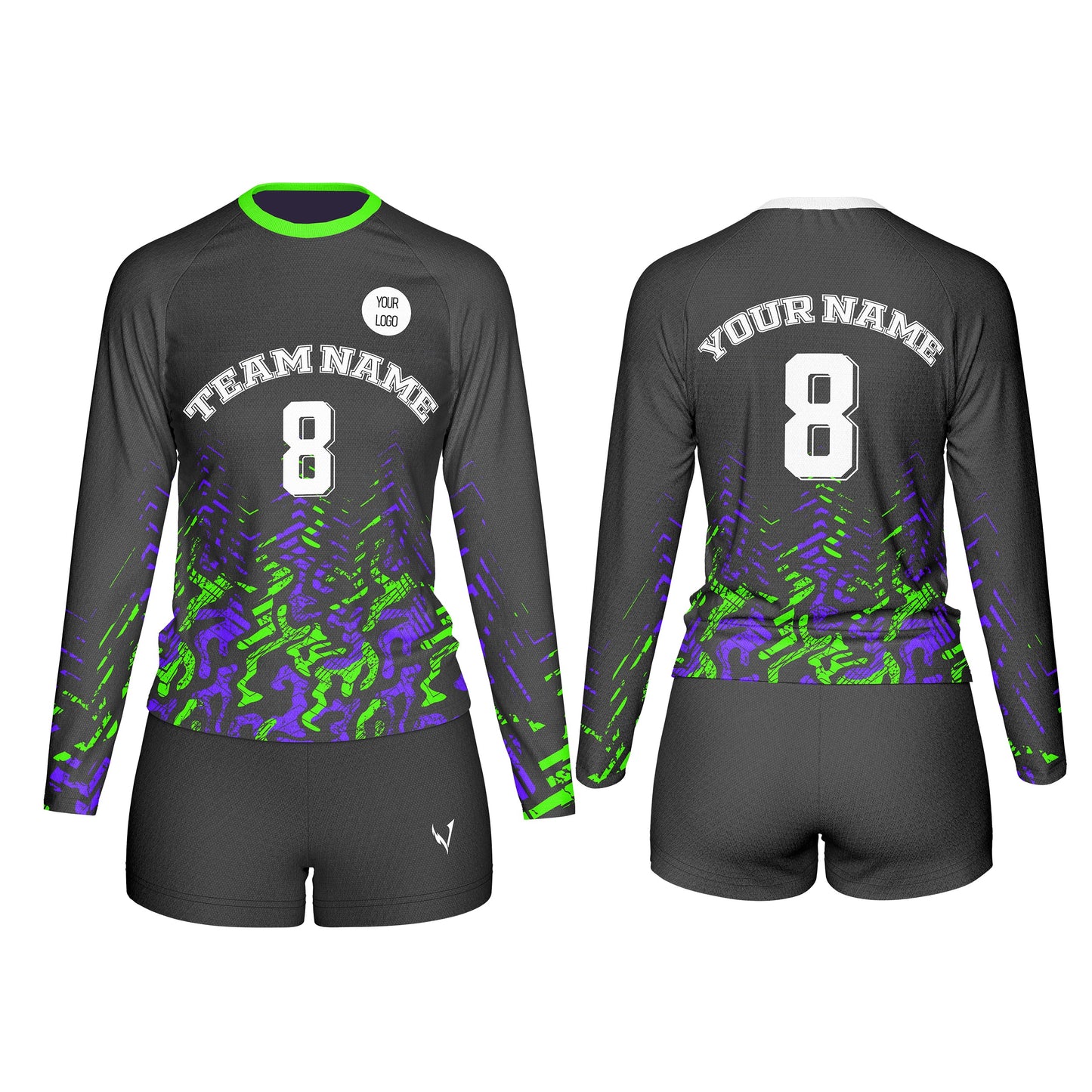 Custom Volleyball Uniform - Swirl Design - Personalized Kit
