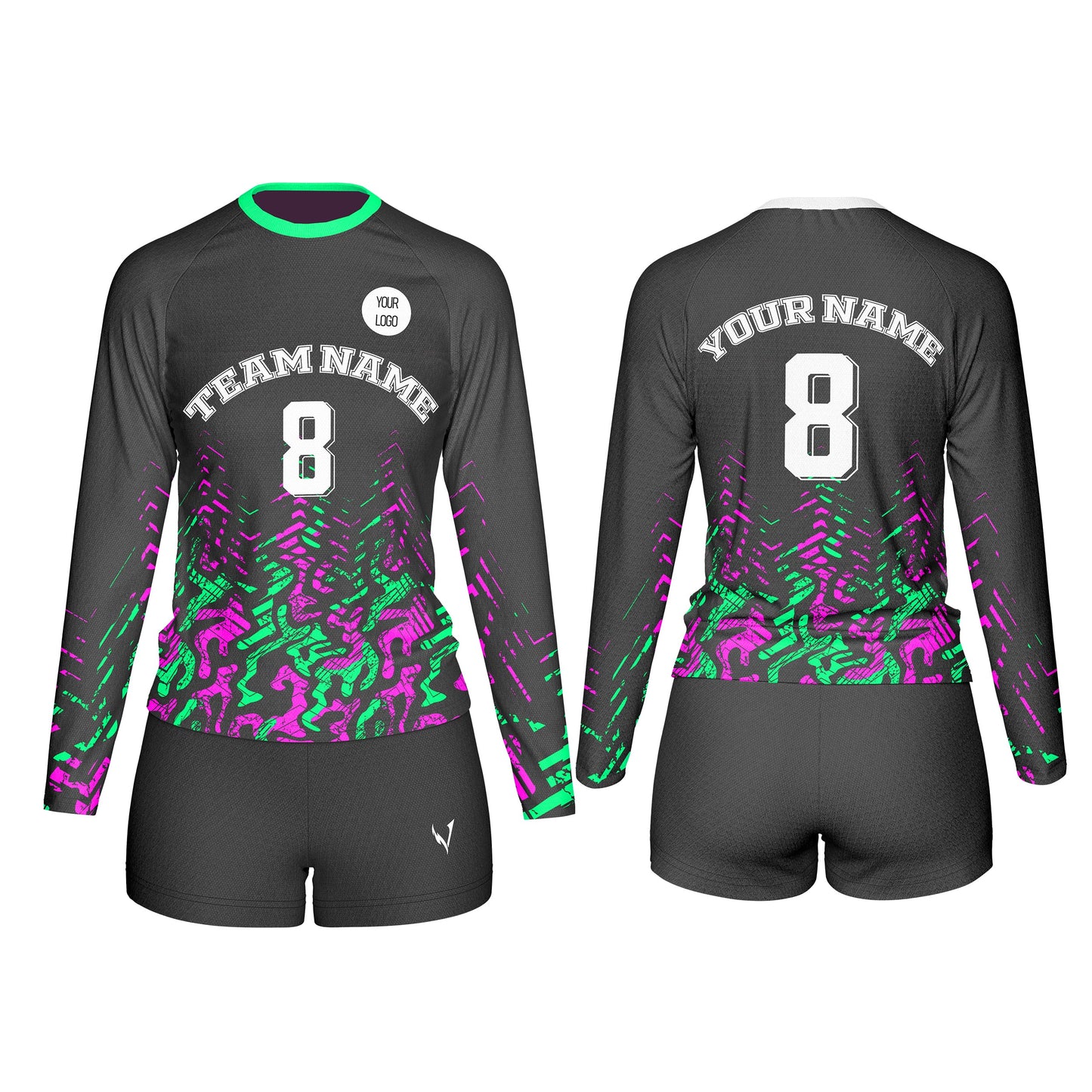 Custom Volleyball Uniform - Swirl Design - Personalized Kit