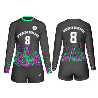 Custom Volleyball Uniform - Swirl Design - Personalized Kit