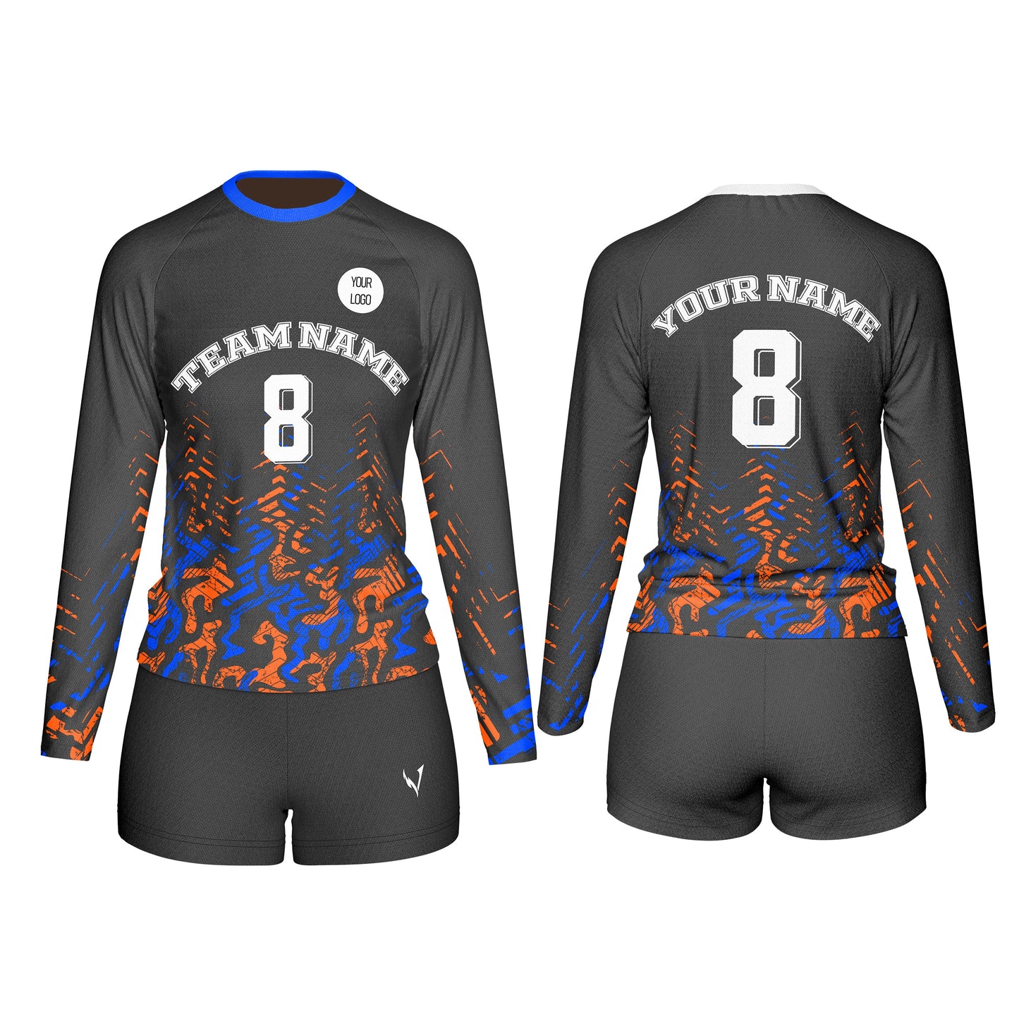 Custom Volleyball Uniform - Swirl Design - Personalized Kit