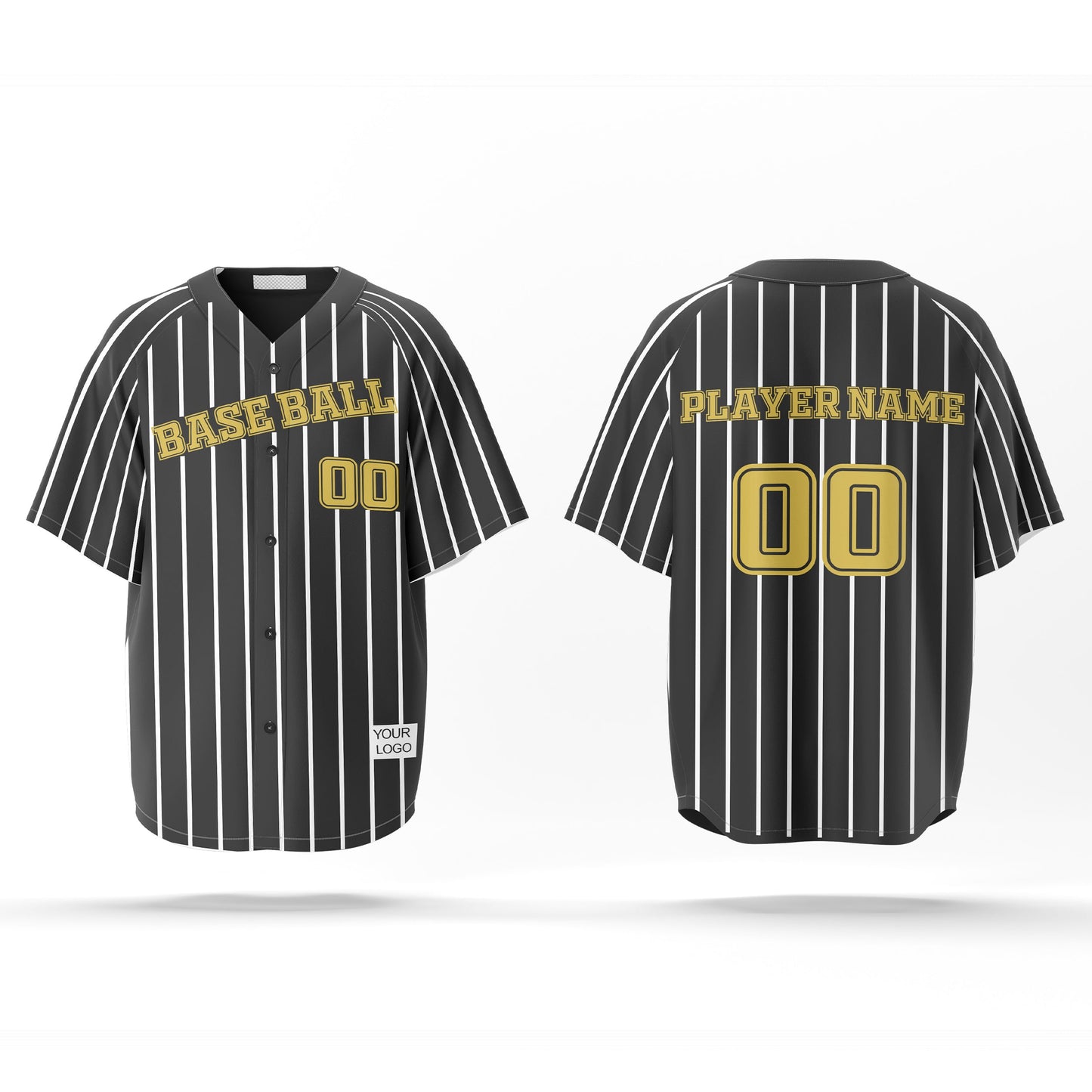 Custom Baseball Jersey - Pinstripe Design - Personalized Jersey