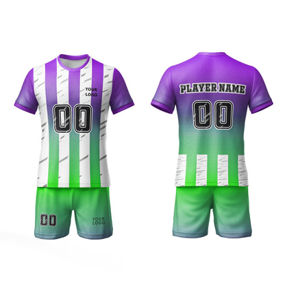 Custom Soccer Uniform – Gradient Stripe Design – Personalized Team Kit