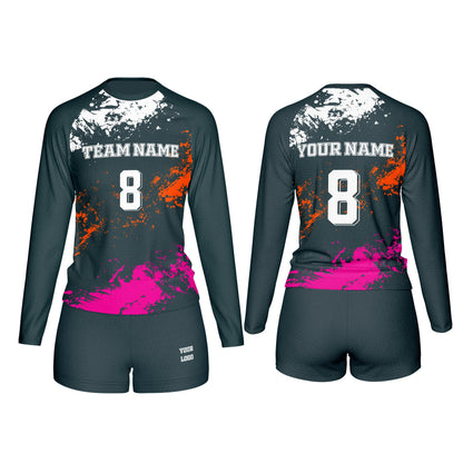 Custom Volleyball Uniform - Splatter Design - Personalized Kit