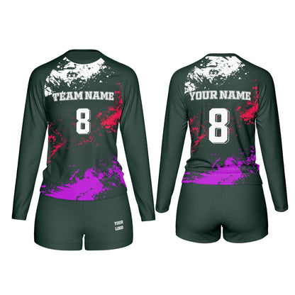 Custom Volleyball Uniform - Splatter Design - Personalized Kit