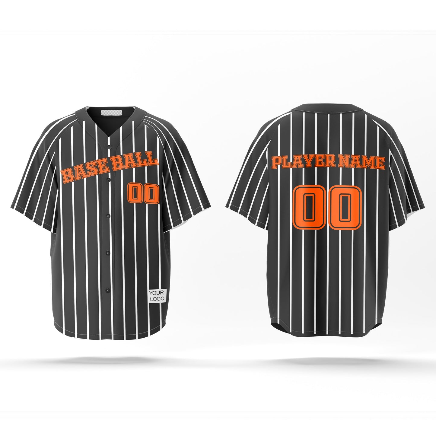 Custom Baseball Jersey - Pinstripe Design - Personalized Jersey
