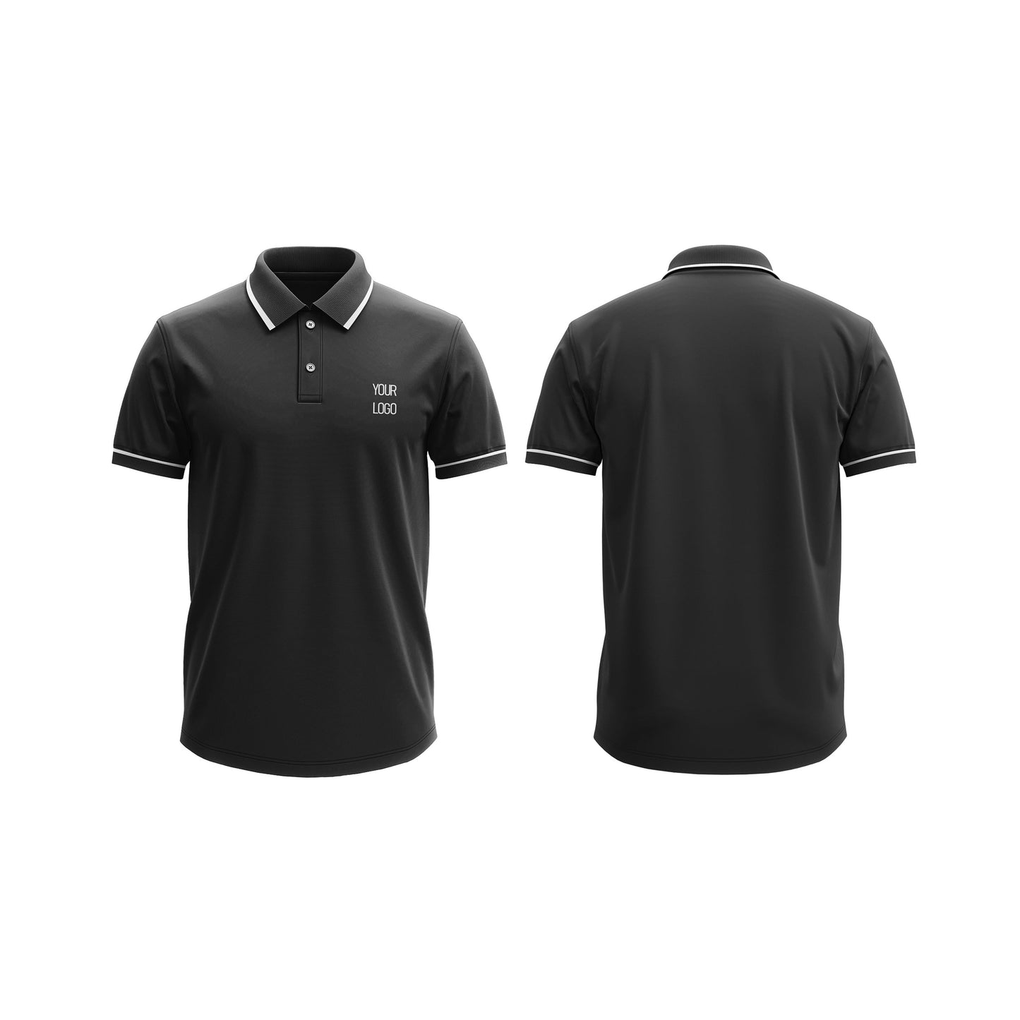 Custom Polo T-Shirt – White Trim Design – Personalized Gear