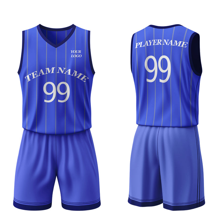 Basketball Uniforms – Vertical Custom Logos & Team Colors