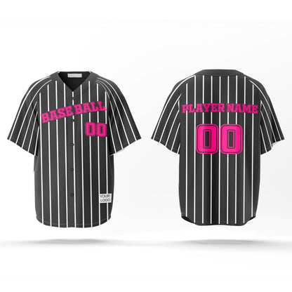 Custom Baseball Jersey - Pinstripe Design - Personalized Jersey